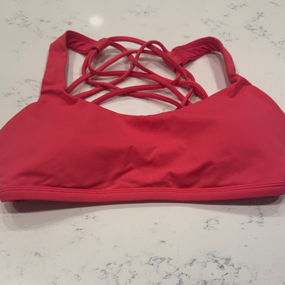 lululemon athletica Strappy Neon Pink Sports Bra